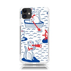 Nautical Cats Seamless Pattern Iphone 11 Tpu Uv Print Case by Simbadda