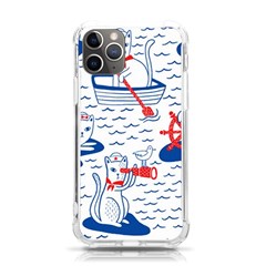 Nautical Cats Seamless Pattern Iphone 11 Pro 5 8 Inch Tpu Uv Print Case by Simbadda