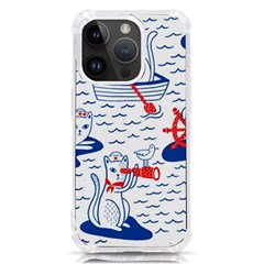 Nautical Cats Seamless Pattern Iphone 14 Pro Tpu Uv Print Case by Simbadda