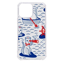 Nautical Cats Seamless Pattern Iphone 13 Pro Max Tpu Uv Print Case by Simbadda