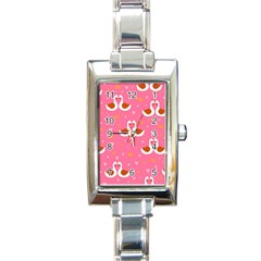 Swan Pattern Elegant Style Rectangle Italian Charm Watch by Simbadda