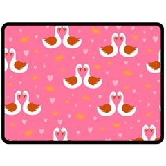 Swan Pattern Elegant Style Fleece Blanket (large) by Simbadda