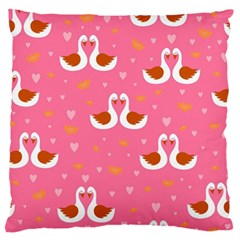 Swan Pattern Elegant Style Standard Premium Plush Fleece Cushion Case (two Sides) by Simbadda