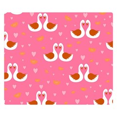 Swan Pattern Elegant Style Two Sides Premium Plush Fleece Blanket (small) by Simbadda