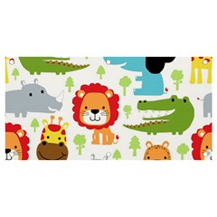 Seamless Pattern Vector With Animals Cartoon Banner And Sign 4  X 2  by Simbadda