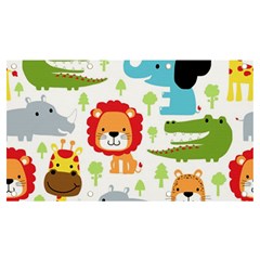 Seamless Pattern Vector With Animals Cartoon Banner And Sign 7  X 4  by Simbadda