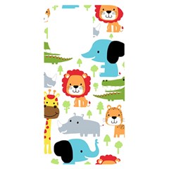 Seamless Pattern Vector With Animals Cartoon Iphone 14 Pro Black Uv Print Case by Simbadda