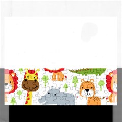 Seamless Pattern Vector With Animals Cartoon Rectangular Jigsaw Puzzl by Simbadda