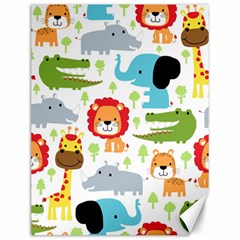 Seamless Pattern Vector With Animals Cartoon Canvas 12  X 16  by Simbadda