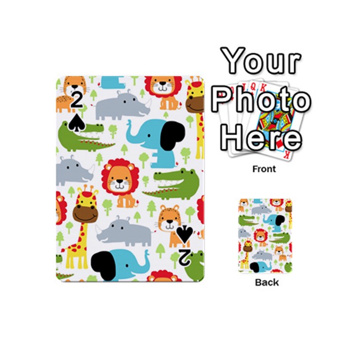 Seamless Pattern Vector With Animals Cartoon Playing Cards 54 Designs (Mini)