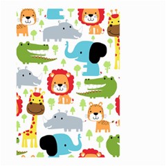 Seamless Pattern Vector With Animals Cartoon Small Garden Flag (two Sides) by Simbadda