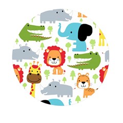 Seamless Pattern Vector With Animals Cartoon Mini Round Pill Box (pack Of 5) by Simbadda