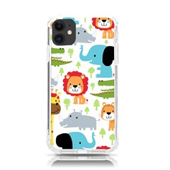 Seamless Pattern Vector With Animals Cartoon Iphone 11 Tpu Uv Print Case by Simbadda