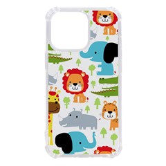 Seamless Pattern Vector With Animals Cartoon Iphone 13 Pro Tpu Uv Print Case