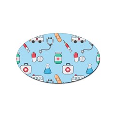 Medical Seamless Pattern Sticker Oval (100 Pack) by Simbadda