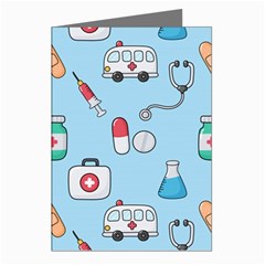 Medical Seamless Pattern Greeting Cards (pkg Of 8) by Simbadda