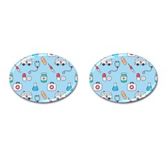 Medical Seamless Pattern Cufflinks (oval) by Simbadda