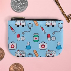 Medical Seamless Pattern Mini Coin Purse by Simbadda