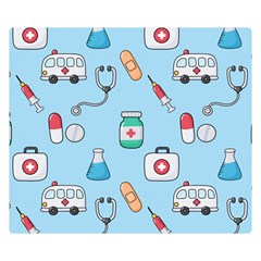 Medical Seamless Pattern Two Sides Premium Plush Fleece Blanket (small) by Simbadda