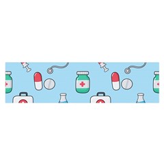 Medical Seamless Pattern Oblong Satin Scarf (16  X 60 ) by Simbadda