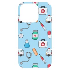 Medical Seamless Pattern Iphone 14 Pro Black Uv Print Case