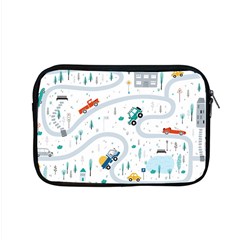 Cute Children Seamless Pattern With Cars Road Park Houses White Background Illustration Town Cartooo Apple Macbook Pro 15  Zipper Case by Simbadda