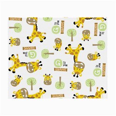 Vector Pattern With Cute Giraffe Cartoon Small Glasses Cloth (2 Sides) by Simbadda