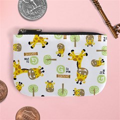 Vector Pattern With Cute Giraffe Cartoon Mini Coin Purse by Simbadda