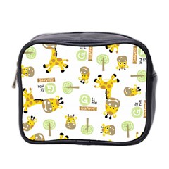 Vector Pattern With Cute Giraffe Cartoon Mini Toiletries Bag (two Sides) by Simbadda