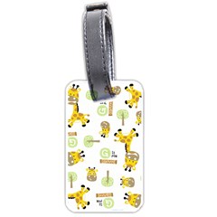 Vector Pattern With Cute Giraffe Cartoon Luggage Tag (one Side) by Simbadda