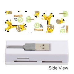 Vector Pattern With Cute Giraffe Cartoon Memory Card Reader (stick) by Simbadda