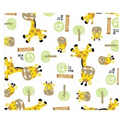 Vector Pattern With Cute Giraffe Cartoon Two Sides Premium Plush Fleece Blanket (small) by Simbadda