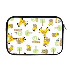 Vector Pattern With Cute Giraffe Cartoon Apple Macbook Pro 17  Zipper Case by Simbadda