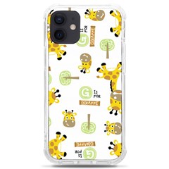 Vector Pattern With Cute Giraffe Cartoon Iphone 12 Mini Tpu Uv Print Case	 by Simbadda