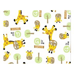 Vector Pattern With Cute Giraffe Cartoon Premium Plush Fleece Blanket (large) by Simbadda