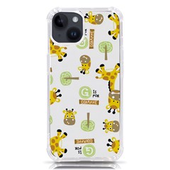 Vector Pattern With Cute Giraffe Cartoon Iphone 14 Tpu Uv Print Case by Simbadda