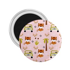 Cute Tiger Car Safari Seamless Pattern 2 25  Magnets by Simbadda