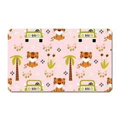 Cute Tiger Car Safari Seamless Pattern Magnet (rectangular) by Simbadda