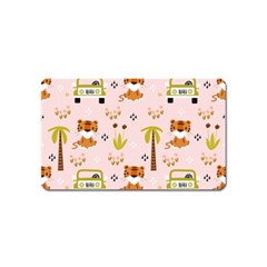 Cute Tiger Car Safari Seamless Pattern Magnet (name Card) by Simbadda