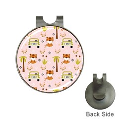 Cute Tiger Car Safari Seamless Pattern Hat Clips With Golf Markers by Simbadda