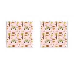 Cute Tiger Car Safari Seamless Pattern Cufflinks (square) by Simbadda