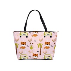 Cute Tiger Car Safari Seamless Pattern Classic Shoulder Handbag by Simbadda