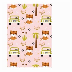 Cute Tiger Car Safari Seamless Pattern Large Garden Flag (two Sides) by Simbadda