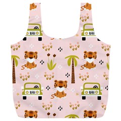 Cute Tiger Car Safari Seamless Pattern Full Print Recycle Bag (xl) by Simbadda