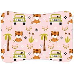 Cute Tiger Car Safari Seamless Pattern Velour Seat Head Rest Cushion by Simbadda