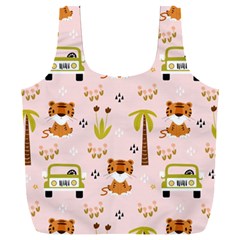 Cute Tiger Car Safari Seamless Pattern Full Print Recycle Bag (xxl) by Simbadda