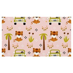 Cute Tiger Car Safari Seamless Pattern Banner And Sign 7  X 4  by Simbadda