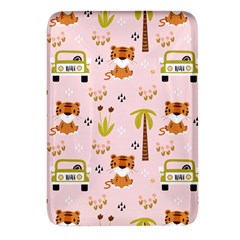 Cute Tiger Car Safari Seamless Pattern Rectangular Glass Fridge Magnet (4 Pack) by Simbadda