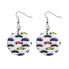 Cars Pattern Mini Button Earrings by Simbadda