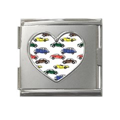 Cars Pattern Mega Link Heart Italian Charm (18mm) by Simbadda